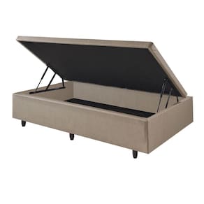 Box Baú 78x188x34 cm Abertura Lateral Korino Linho Bege