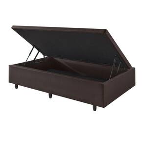 Base Box Baú Solteirinho 78x188x42cm Corino Linho Marrom