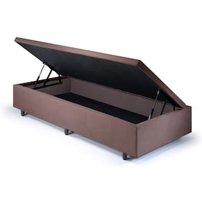 Base Box Baú Solteirinho 78x188x42cm Suede Marrom