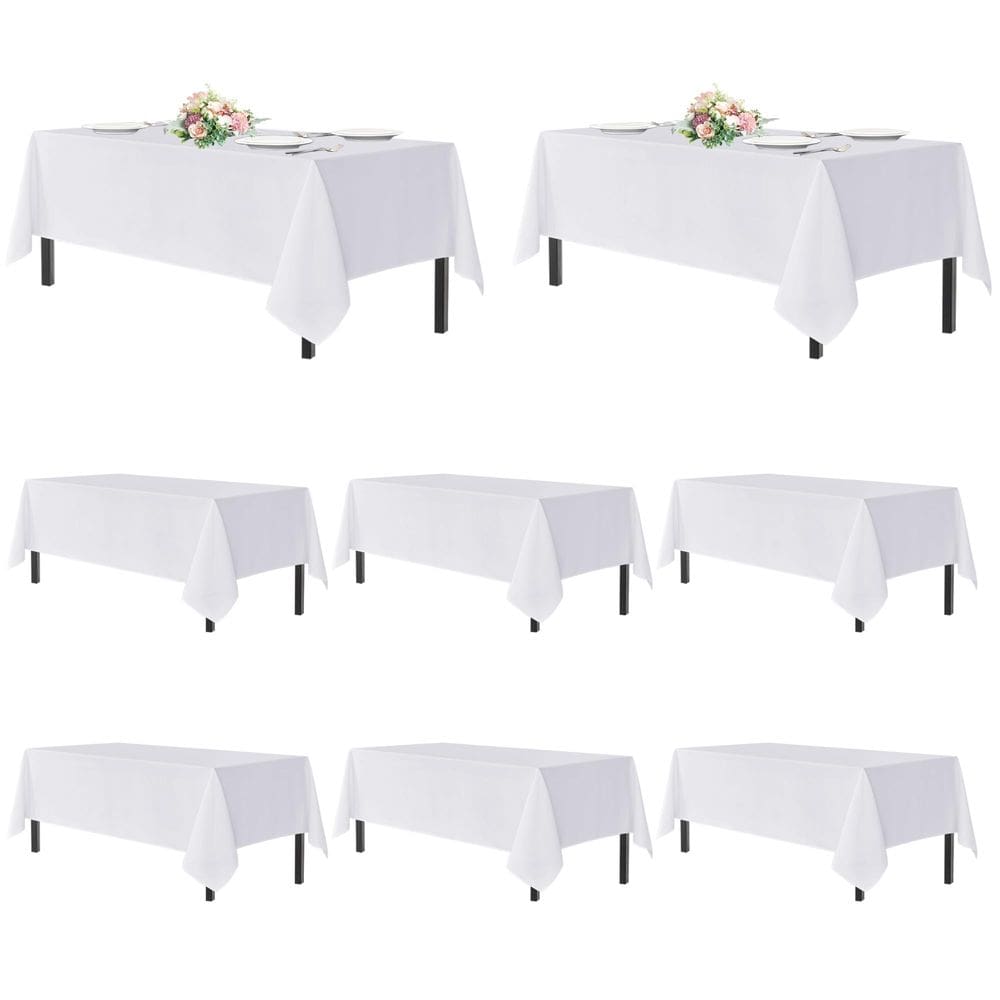 Toalhas de mesa sancua brancas retangulares 137x274cm, pacote com 8