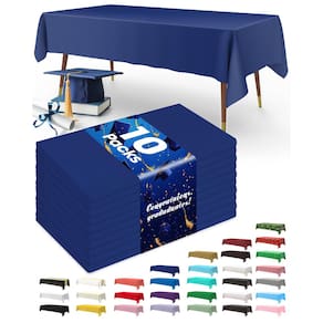 Toalha de mesa de plástico descartável, pacote com 10 unidades, Pureegg, azul marinho