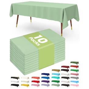 Toalha de mesa de plástico descartável Pureegg, pacote com 10, 137 x 274 cm