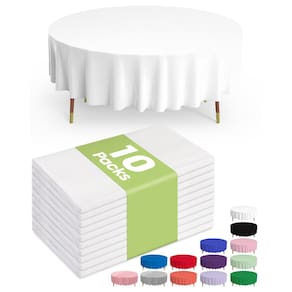 Toalha de mesa de plástico descartável Pureegg 10 Pack 84" branca