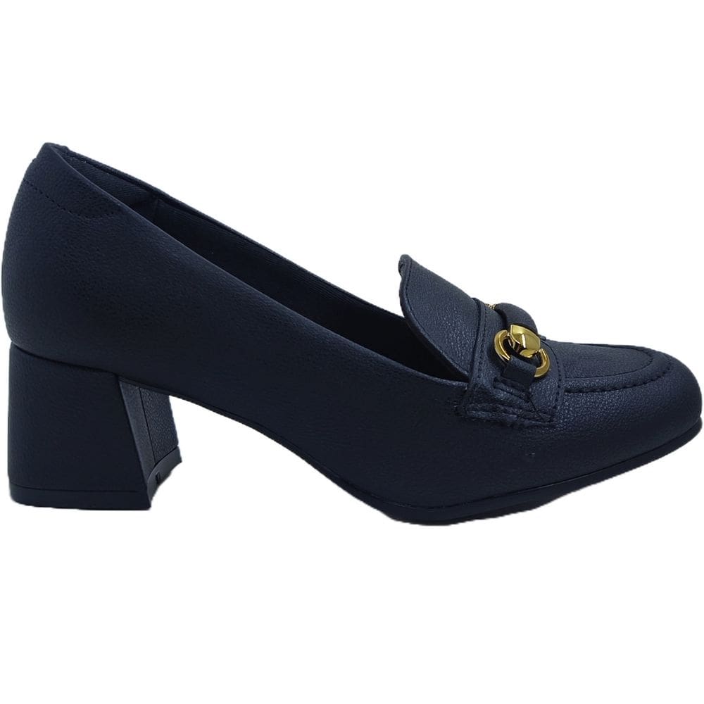 Sapato Feminino Mocassim Casual Dia a Dia Passeio Trabalho Salto Grosso Médio Conforto Modare 7373.118
