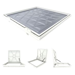 Tampa Piscina Casa Máquina 90x90 Articulada Rebaixada Branca