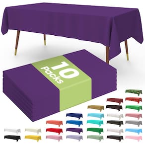 Toalha de mesa de plástico descartável, pacote com 10 unidades para festas, roxa