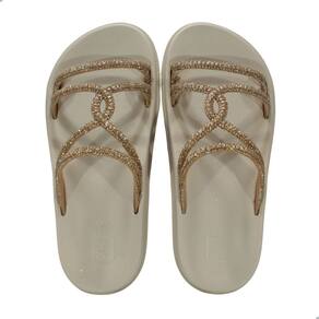 Tamanco Feminino Zaxy Bright Dourado Off White