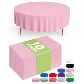 Toalha de mesa de plástico descartável Pureegg 10 Pack 84" rosa