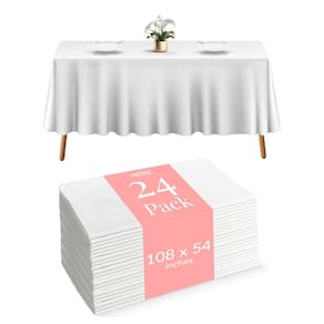 Toalha de mesa Prestee Plástico descartável 108x54cm Branco x24