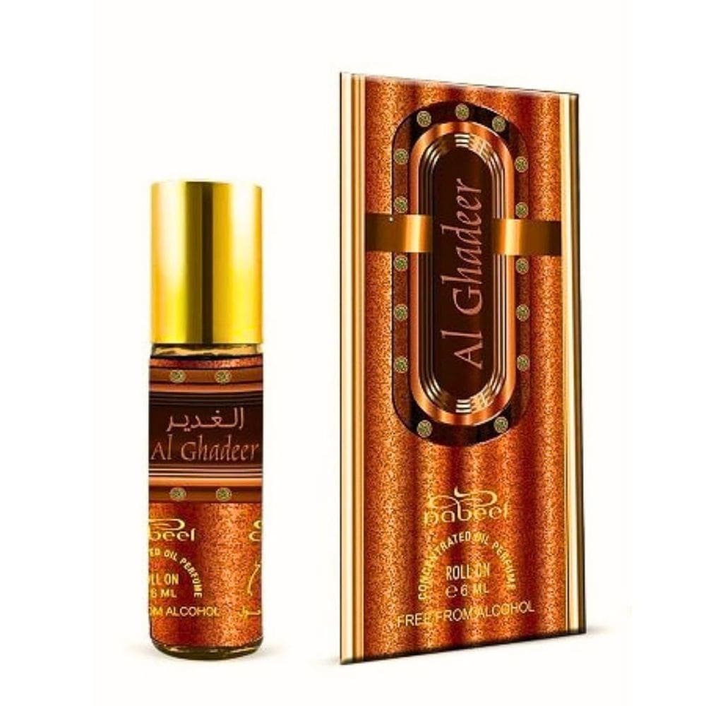 Óleo de perfume Al Ghadeer Roll-on de 6 ml da Nabeel para mulheres, pacote com 3