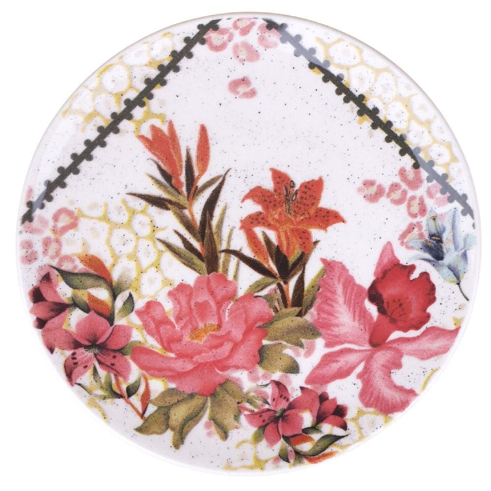Prato de Cerâmica Sobremesa 18.5cm Unni Buquê Tropical Oxford
