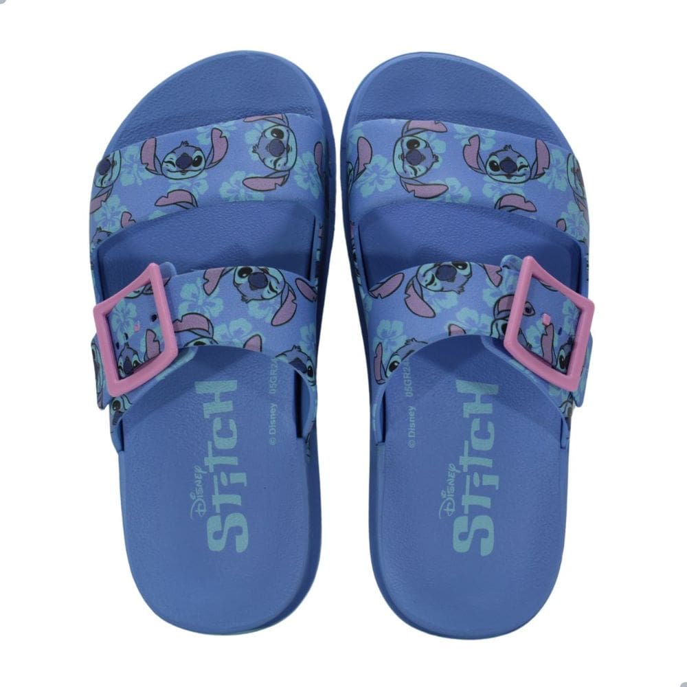 Tamanco Feminino Infantil Grendene Kids Stitch Summer Azul e Rosa