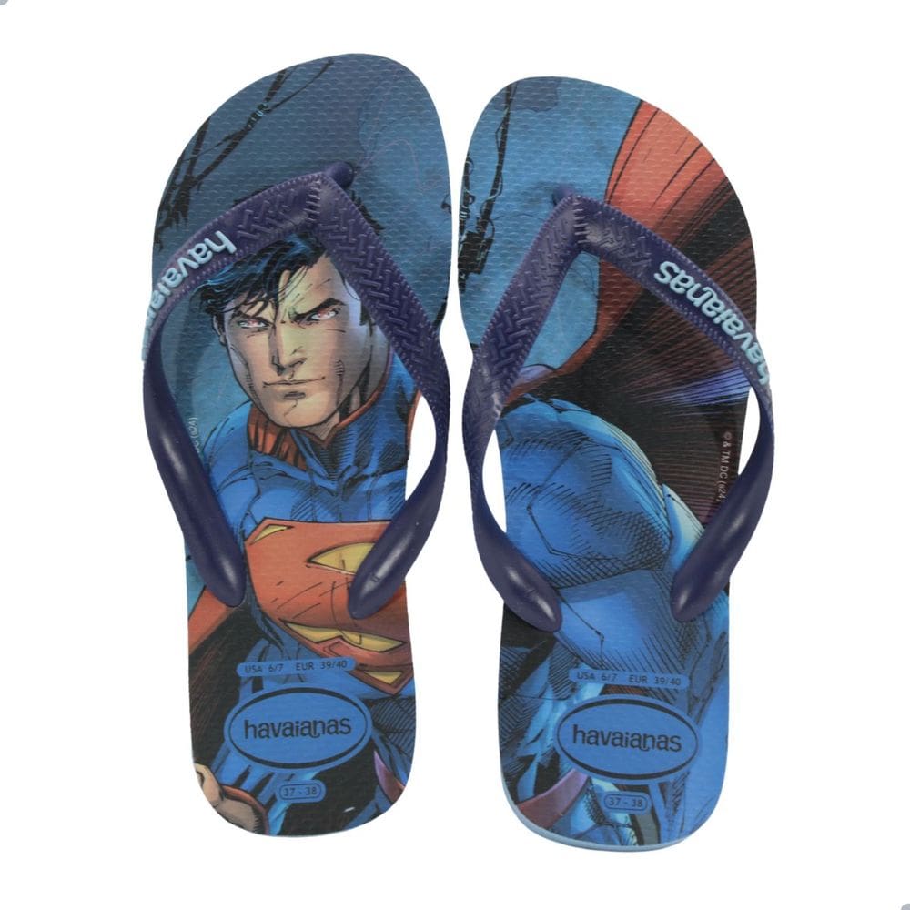 Chinelo Masculino Havaianas Top Herois Dc Azul Lavanda