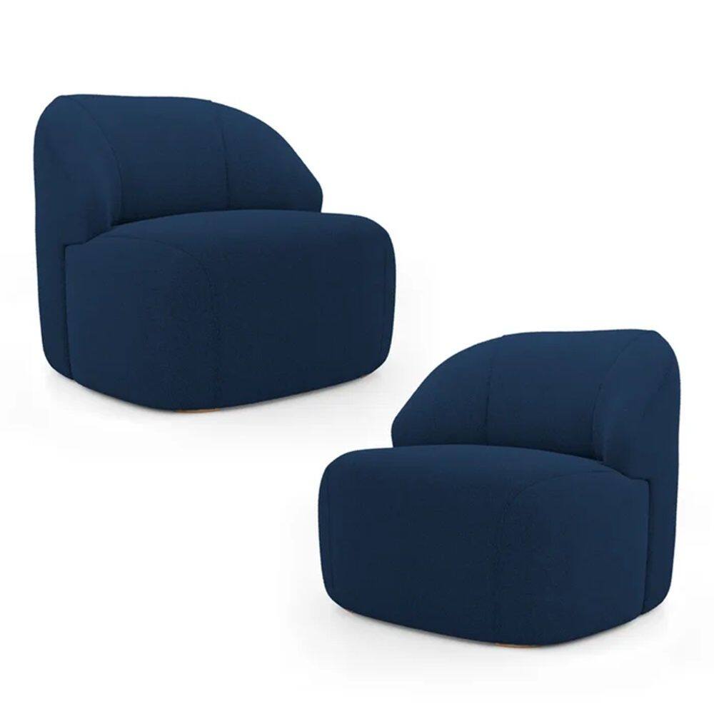 Kit 2 Poltronas Organica Decorativa Eloa Boucle Azul - Londrilar