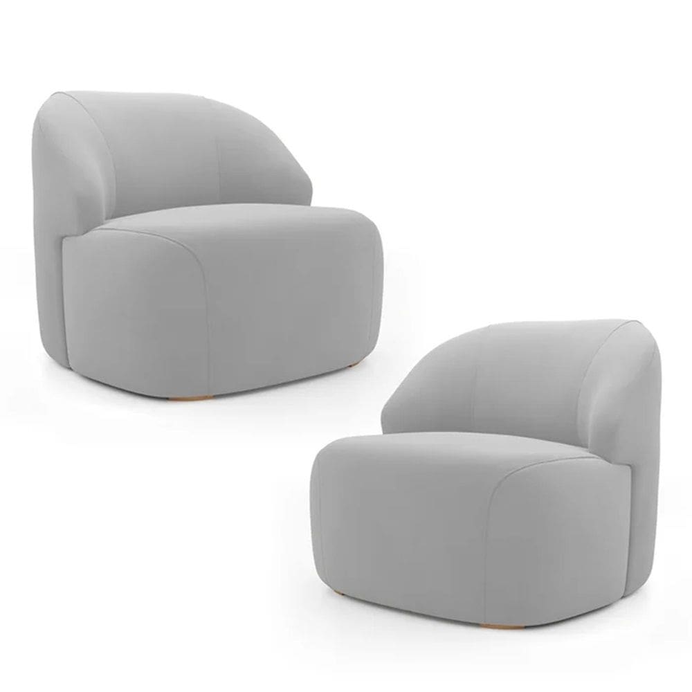 Kit 2 Poltronas Organica Decorativa Eloa Veludo Prata - Londrilar
