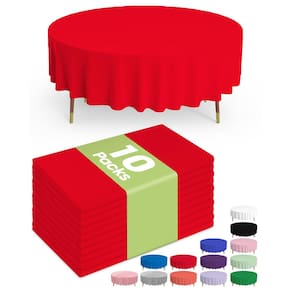 Toalha de mesa de plástico descartável Pureegg 10 Pack 84" vermelha