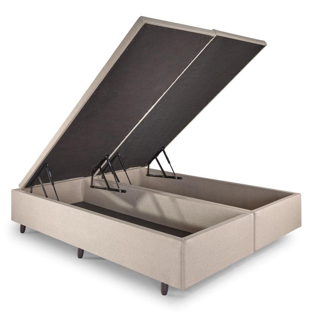 Base Box Baú Queen 158x198 cm Linho Bege