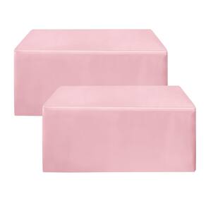 Toalha de mesa HolidayIdeas ajustada rosa para mesas de 6 pés, pacote com 2