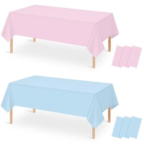 Toalha de mesa MASHAN Gender Reveal, plástico descartável, pacote com 6