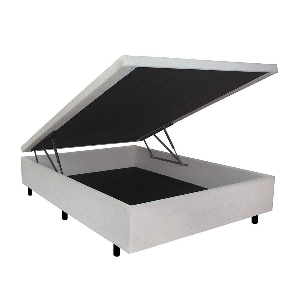 Base Box Baú Casal 138x188x42 cm Courino Linho Areia