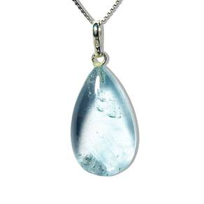 Colar Gota Pedra Topázio Azul Pino Prata 950