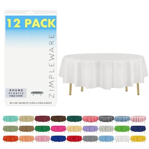 Toalha de mesa descartável ZIMPLEWARE Premium White Plastic (pacote com 12)