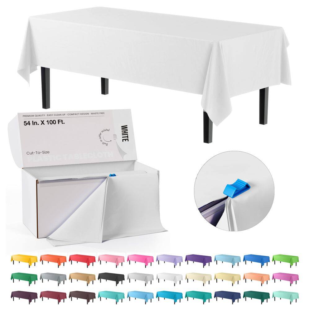 Tampa de mesa Roll Exquisite White Plastic 137cm x 30m
