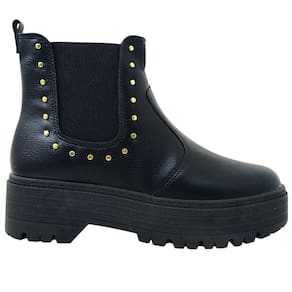 Bota Coturno Feminina Casual Dia a Dia Solado Tratorado Bico Redondo Salto Baixo Moleca 5351.102