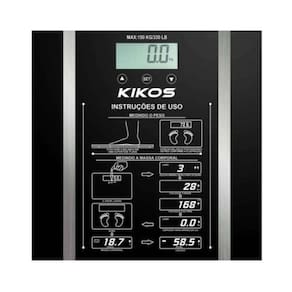 Balança Digital Corporal Ison Mede Gordura, Água e Peso Até 150 Kg Vidro Temperado Kikos Ty51