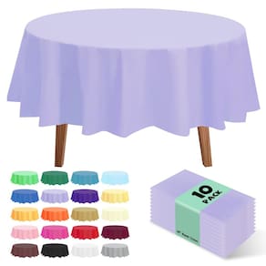 Toalha de mesa de plástico descartável JHDZDHY 84 cm redonda (pacote com 10)