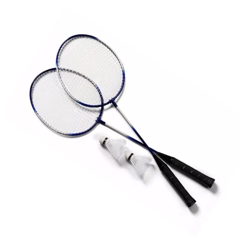 Kit 2 Raquetes Badminton Petecas E Bolsa