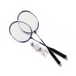 Kit 2 Raquetes Badminton Petecas E Bolsa