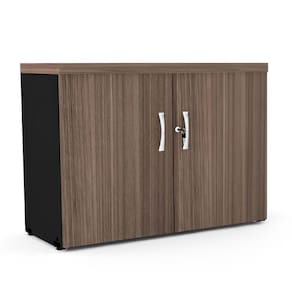 Armario Baixo Madeira Linha Pe40 75X79x41 Marrom E Preto - Pandin