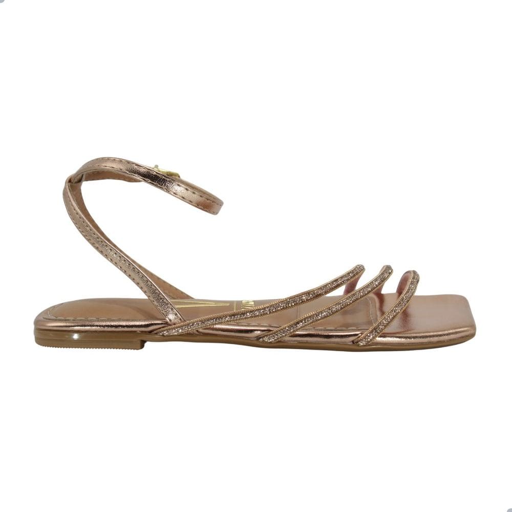 Sandália Rasteira Feminina Vizzano Ouro