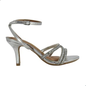 Sandália Feminina Vizzano Metal Premium Prata Branco Off Cristal