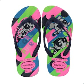 Chinelo Infantil Havaianas Kids Slim Powerpuff Meninas Super Poderosas Branco