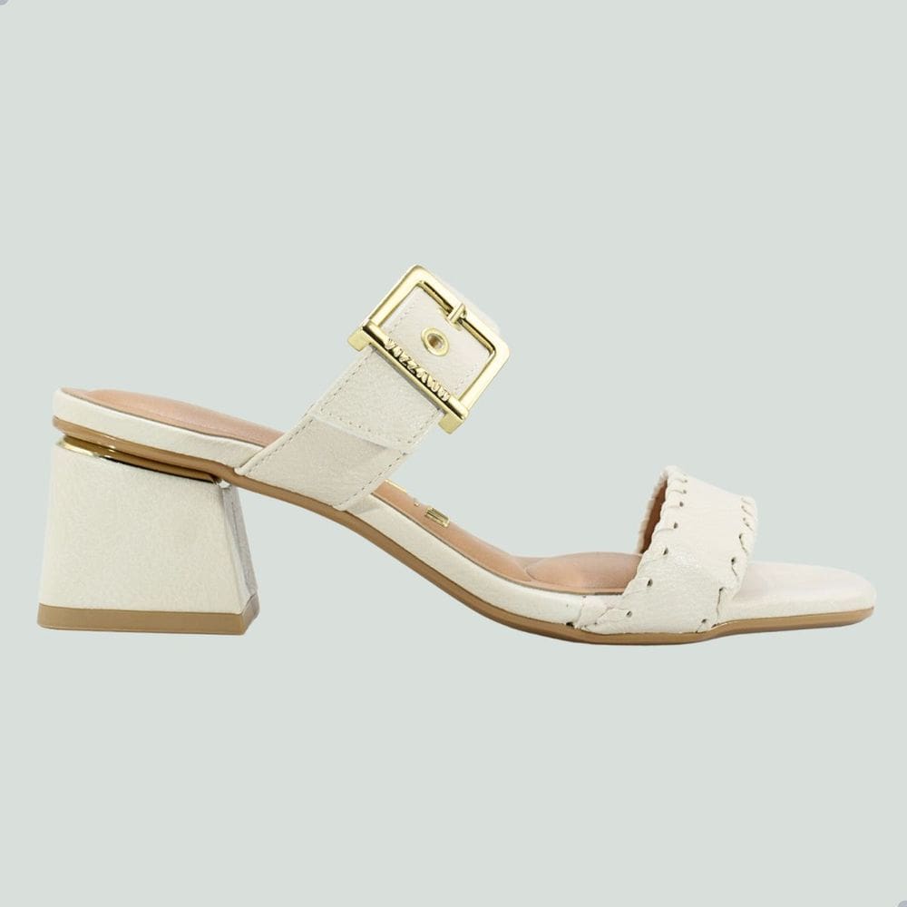 Tamanco Feminino Vizzano Napa Calf Tira Pronta Branco Off