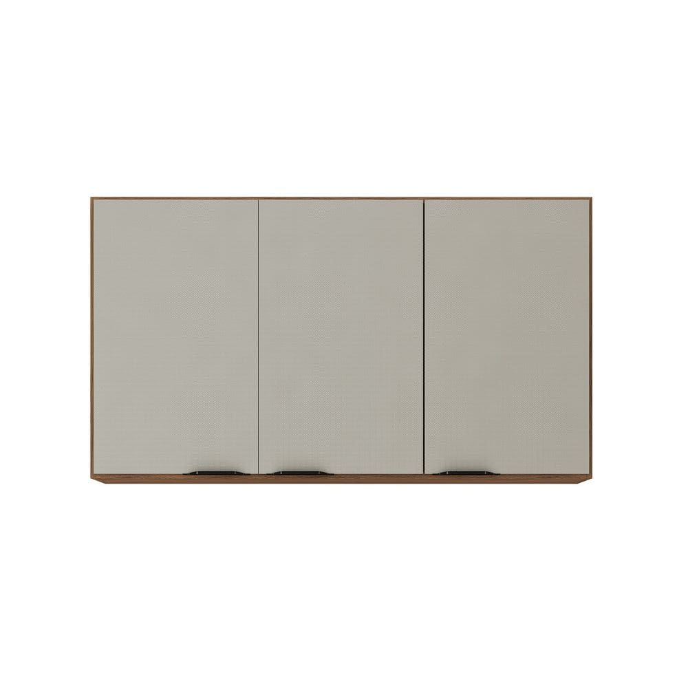 Armário Aéreo 3 Portas 120cm Firenze  - Amêndola Touch/ Nude Prime TX Demóbile