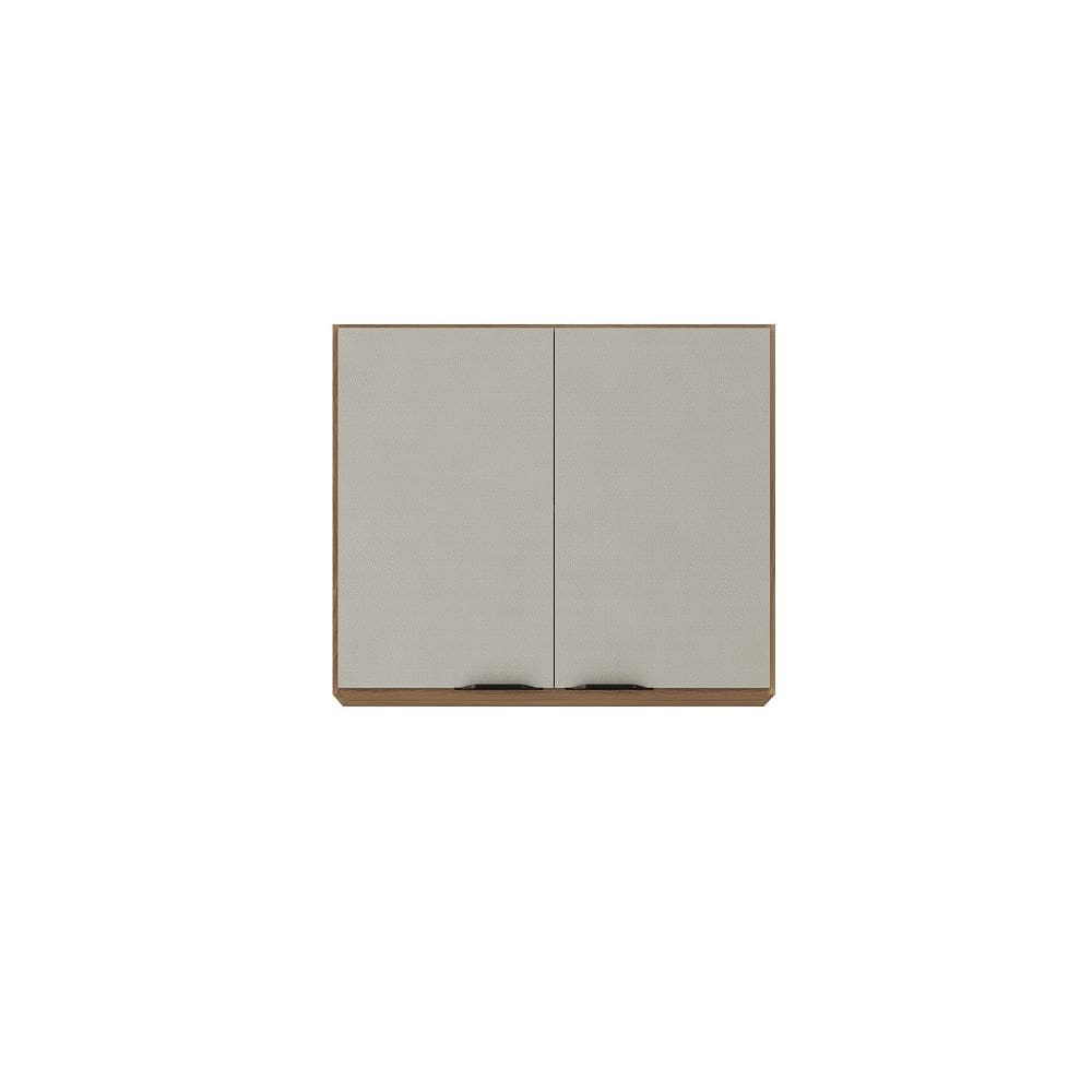 Armário Aéreo 2 Portas 80cm Firenze com Prateleira - Amêndola Touch/ Nude Prime TX Demóbile