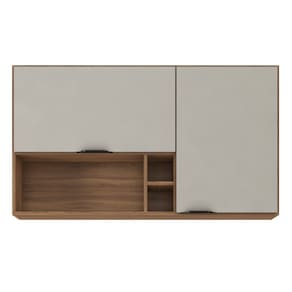 Armário Aéreo de Cozinha Firenze 2 Portas 120cm com Nicho - Amêndola Touch/ Nude Prime TX Demóbile