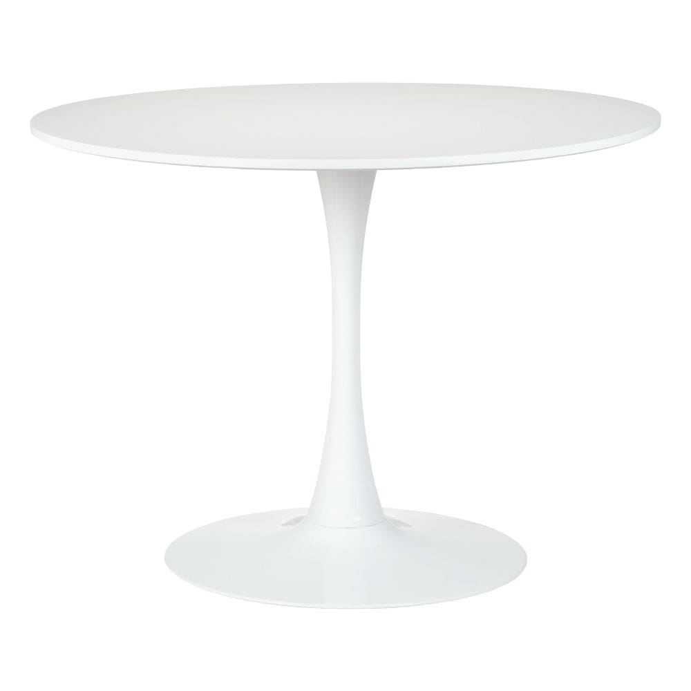 Mesa Saarinen Tulipa Redonda 100cm Tampo Madeira Branca 5 Lugares