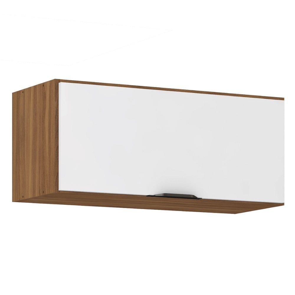 Armário Suspenso 70cm Firenze 1 Porta Basculante - Amêndola Touch/ Branco Demóbile