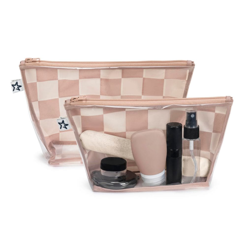 Sacos de viagem Tiny Twinkle Mess-Proof, pacote com 2 unidades, xadrez bege