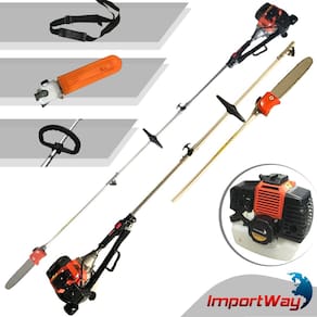 Moto Podador de Altura p/ Poda de Galhos Altos Importway 2hp 52cc + Extensão 2,95 Metros Sabre 25cm Punho Ergonômico