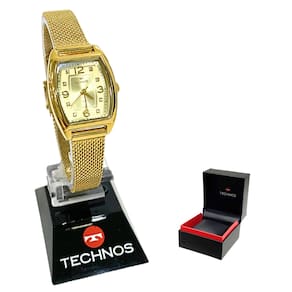 Relógio Technos Feminino Analógico Dourado Cristais Mini 2035MZW/1D
