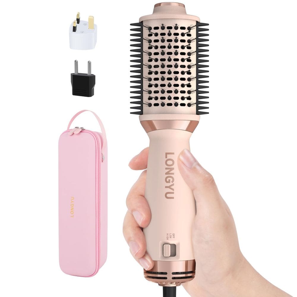 Escova de secador de cabelo de viagem Longyu Dual Voltage Mini Hot Air Pink