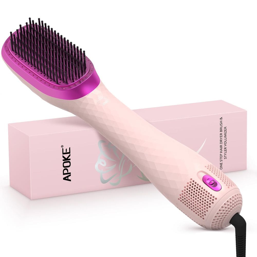 Escova para secador de cabelo APOKE 3 em 1 Professional 1200 W Ceramic Pink