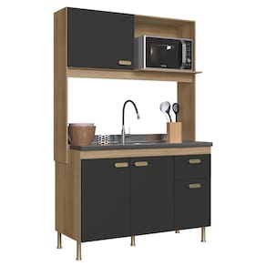 Cozinha Compacta Veneto 122cm 4 Portas e 1 Gaveta - Indékes