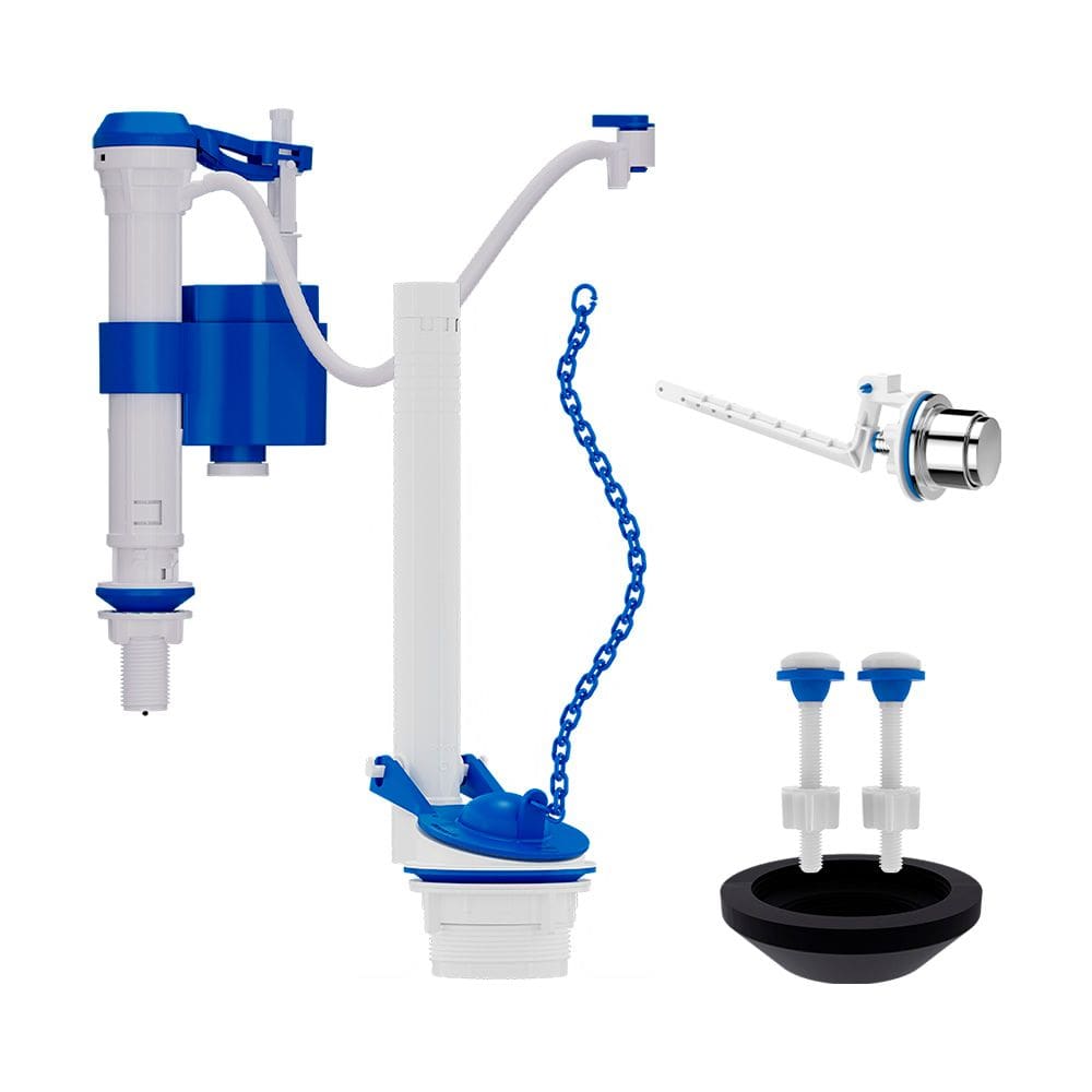 Kit Completo para Caixa Acoplada Blukit com Acionamento Lateral Cromado