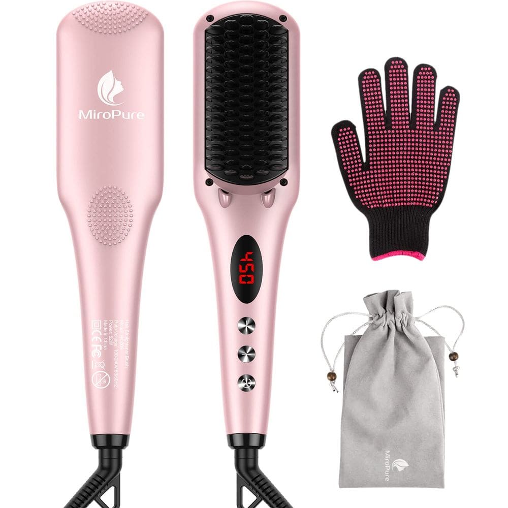 Escova térmica para alisador de cabelo MiroPure Ceramic Ionic Pink